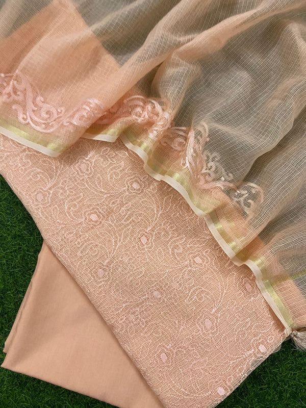 Banarasi kota Cotton suit with kota doria dupatta