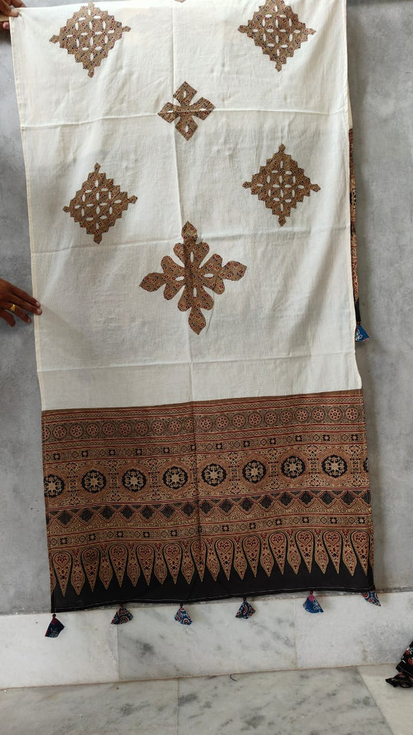 Pure cotton Applique Work Dupatta.