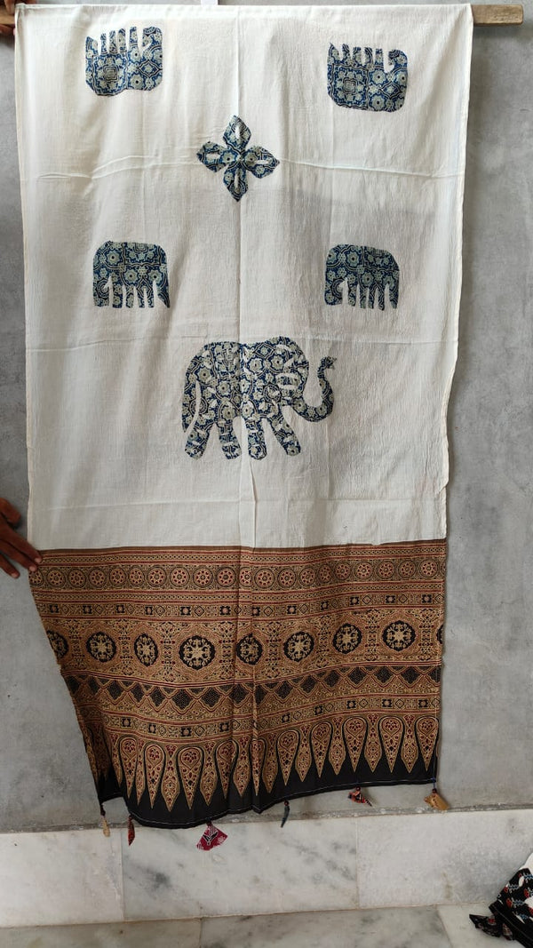 Pure cotton Applique Work Dupatta.