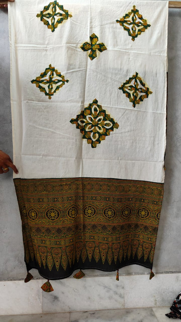 Pure cotton Applique Work Dupatta.