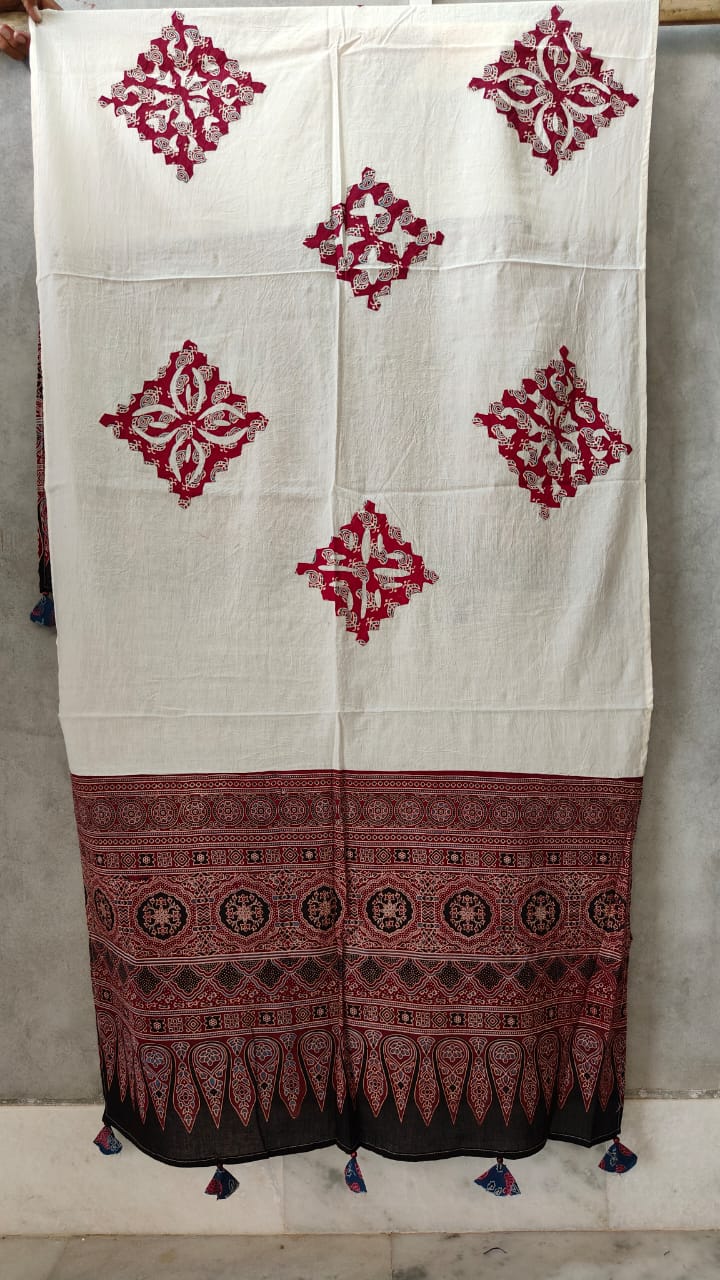 Pure cotton Applique Work Dupatta.