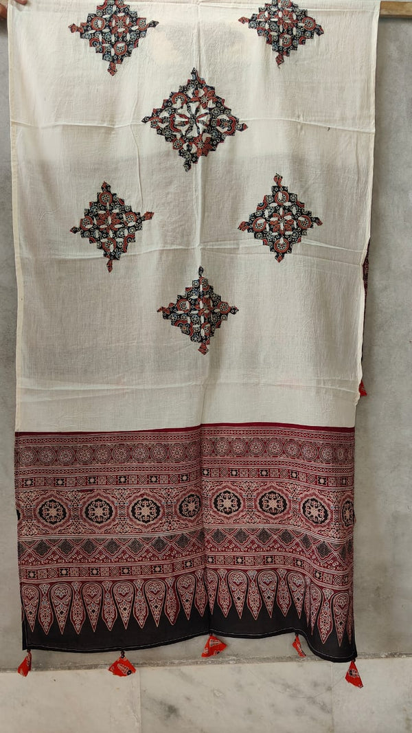 Pure cotton Applique Work Dupatta.