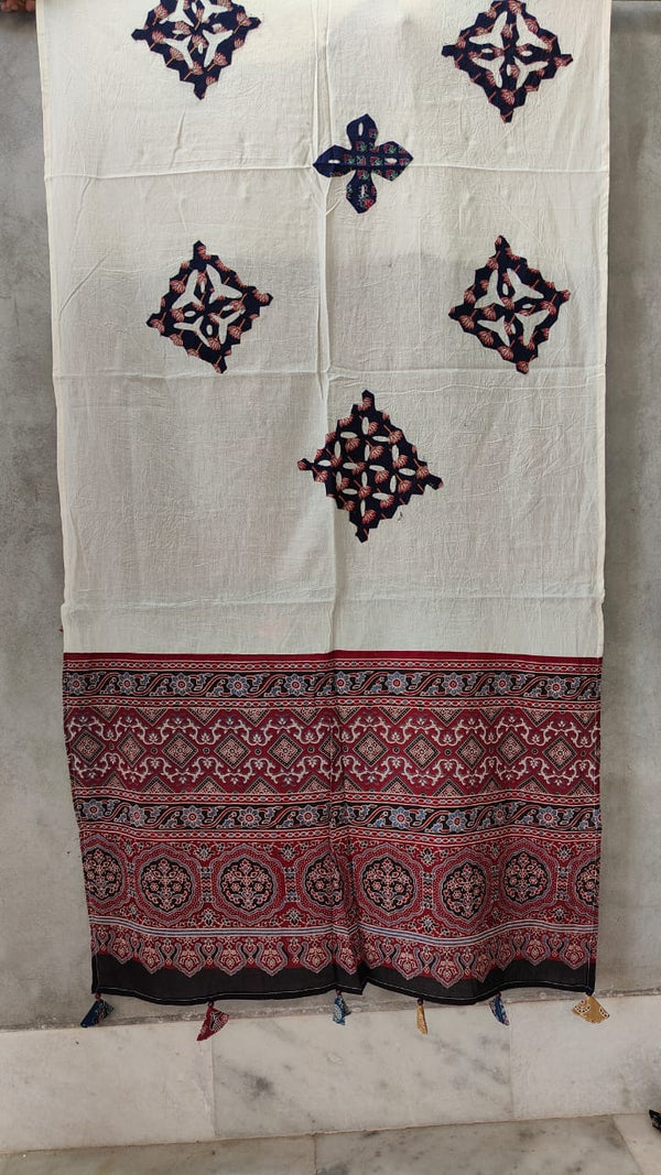 Pure cotton Applique Work Dupatta.