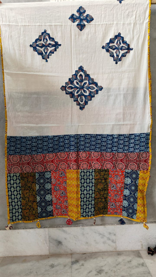 Pure cotton Applique Work Dupatta.