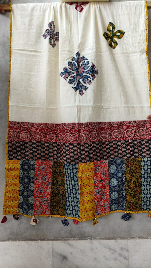 Pure cotton Applique Work Dupatta.