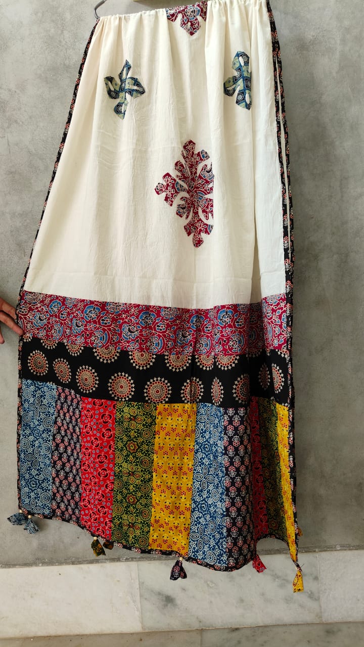 Pure cotton Applique Work Dupatta.