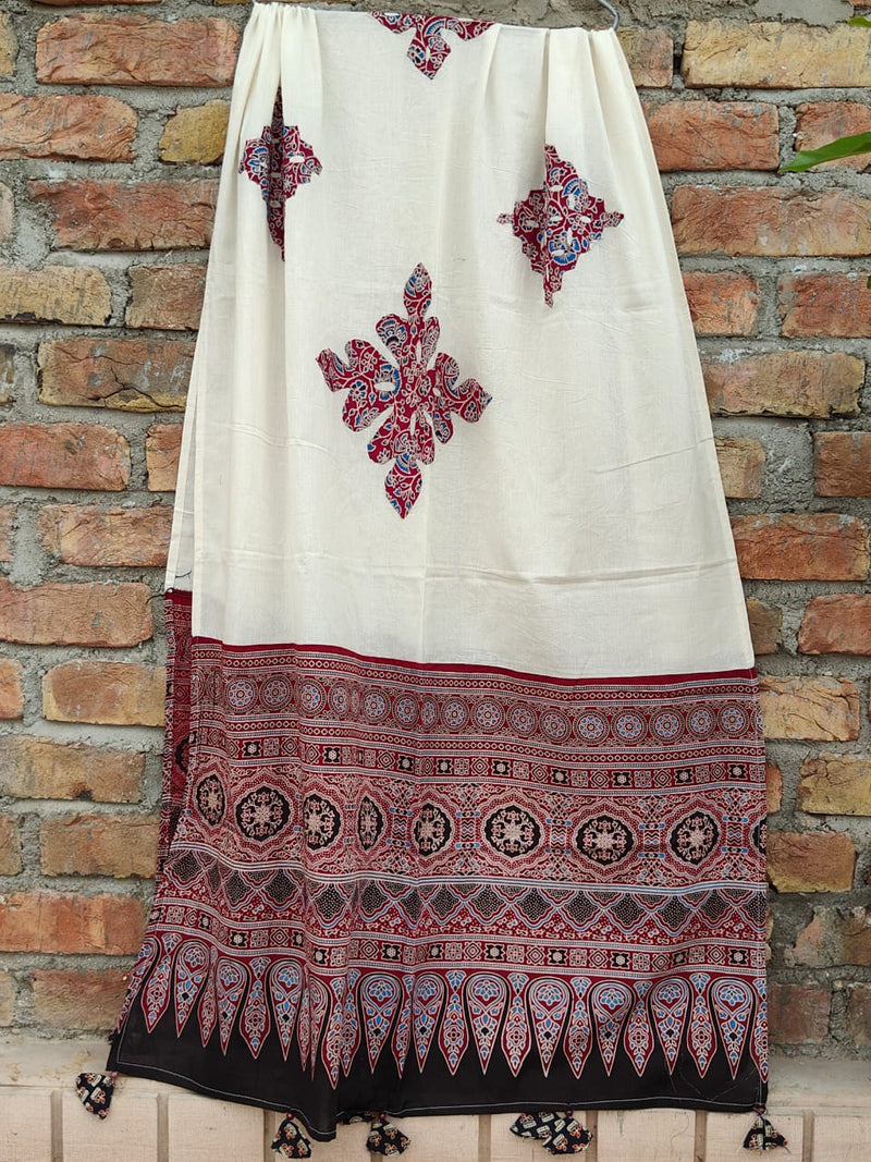 Pure cotton Applique Work Dupatta.