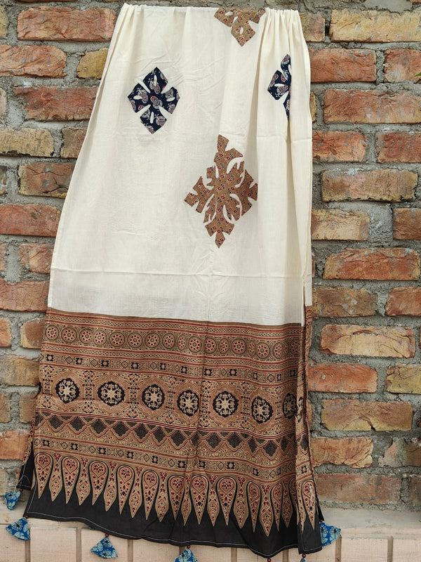 Pure cotton Applique Work Dupatta.