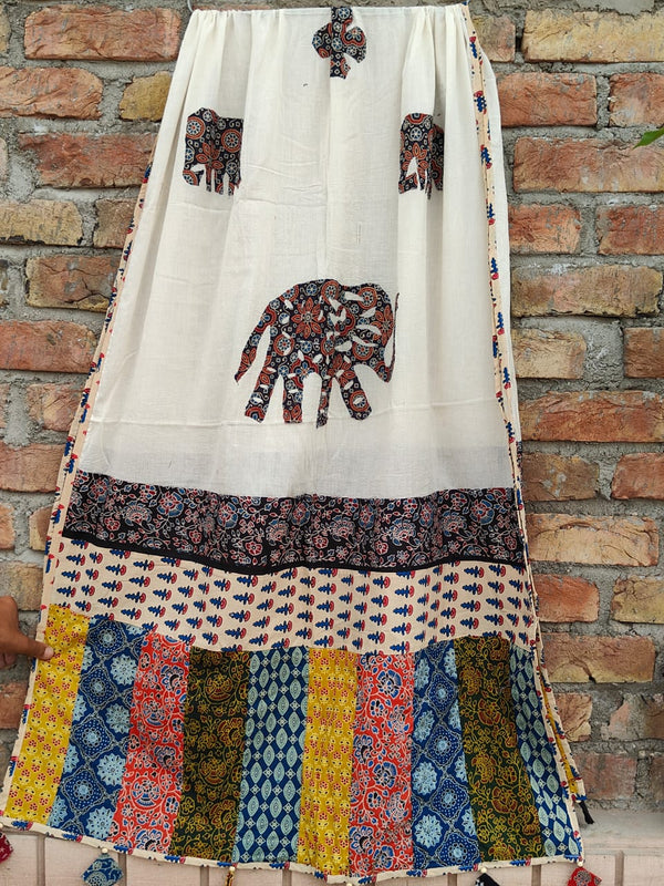 Pure cotton Applique Work Dupatta.