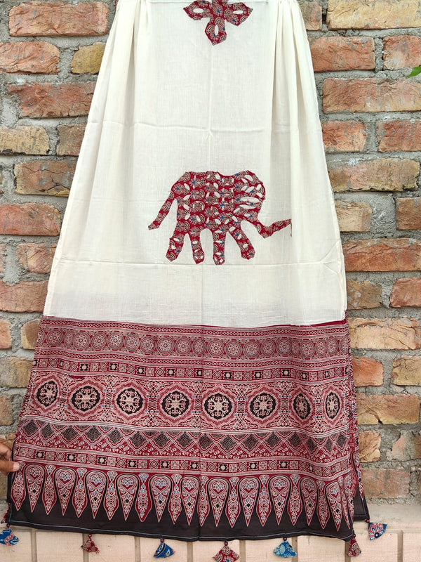 Pure cotton Applique Work Dupatta.