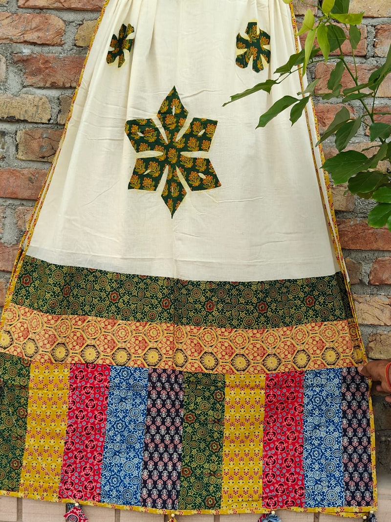 Pure cotton Applique Work Dupatta.