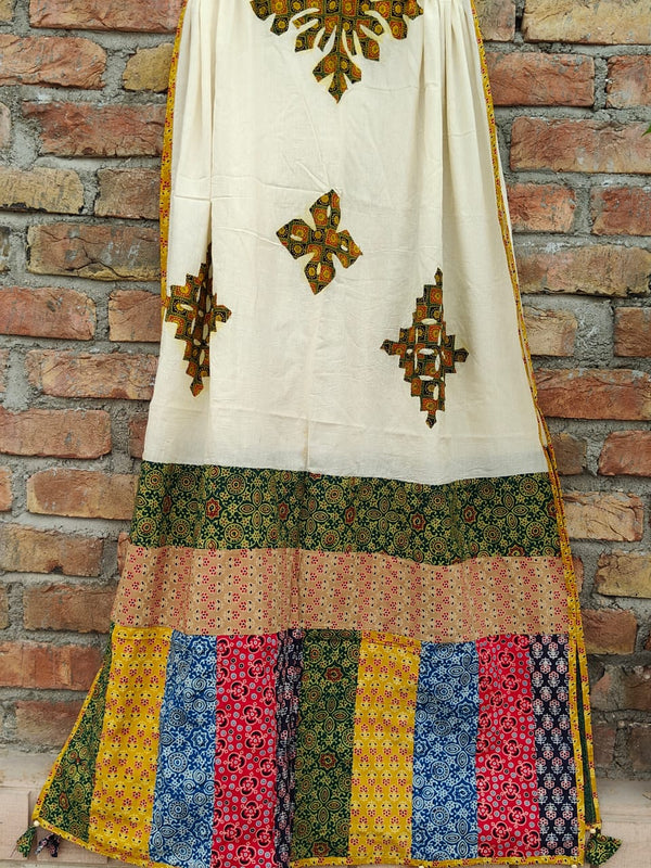 Pure cotton Applique Work Dupatta.