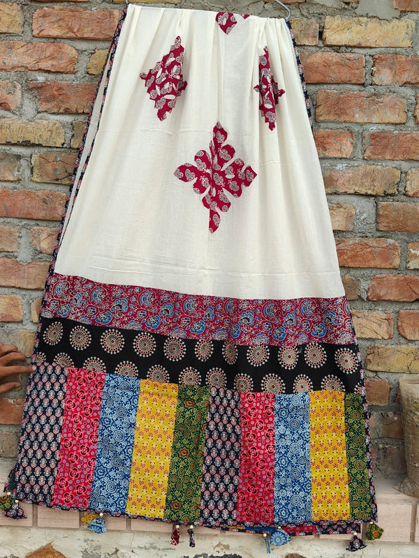 Pure cotton Applique Work Dupatta.