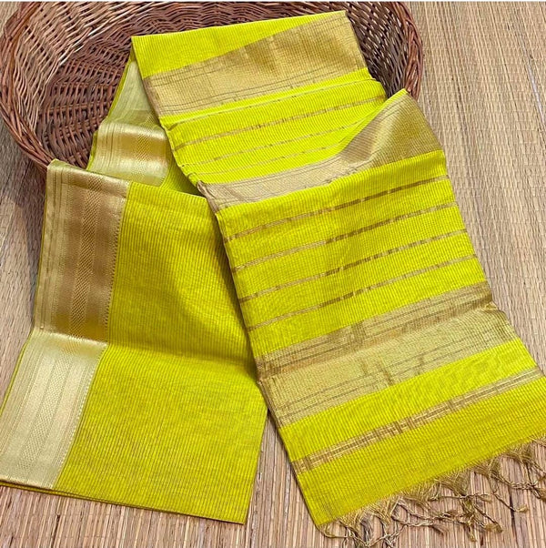 Blended Maheswari saree with weaving Border design