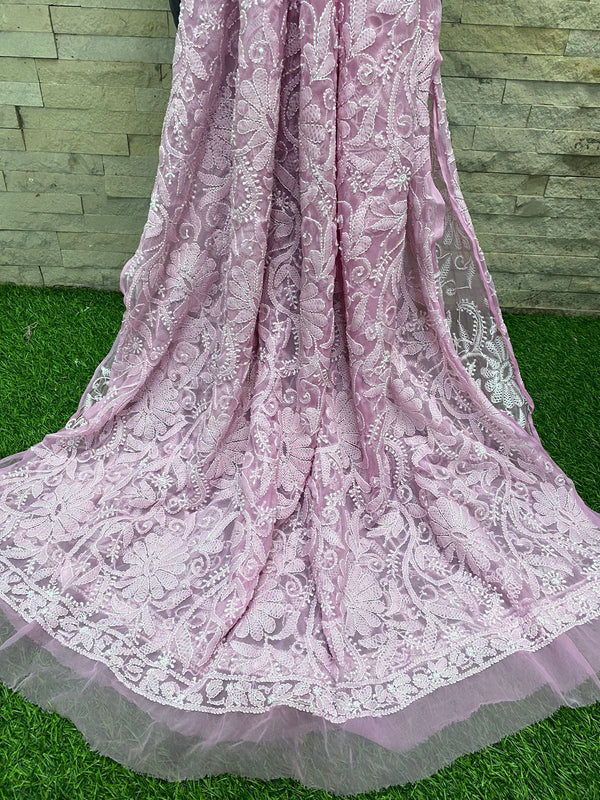 Pure Chiffon Georgette Chikankari Handwork Dupatta