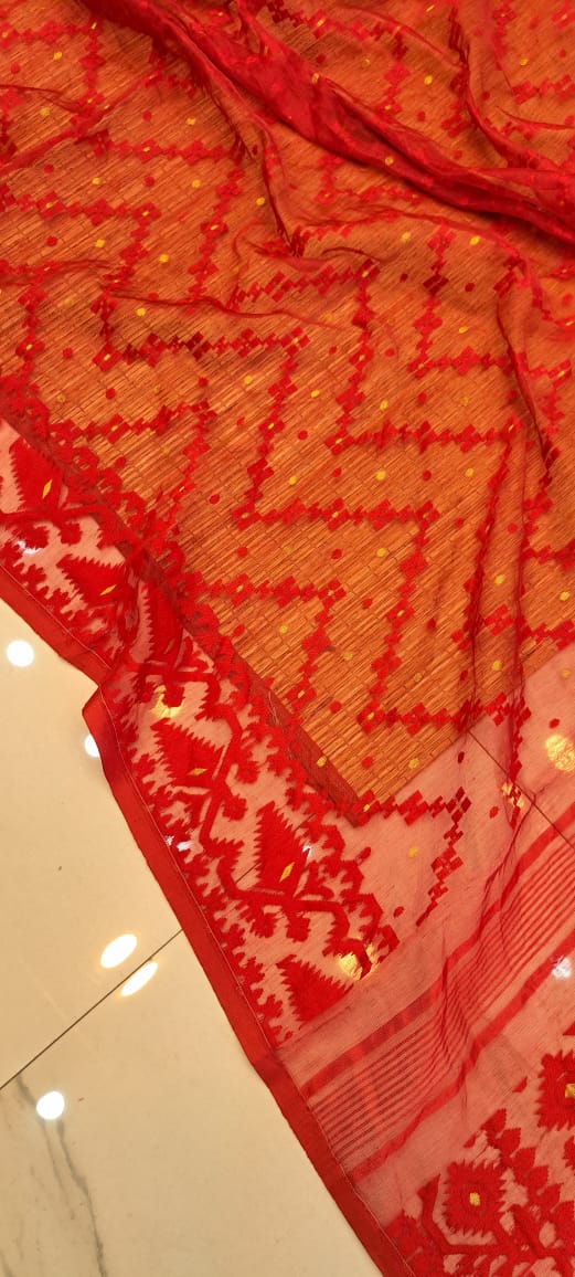 Authentic Bengali Cotton Jamdani Saree