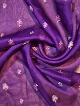 Pure organza silk saree with heavy multi embroidery and special tassels