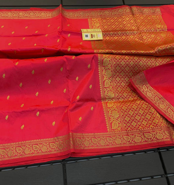 Handwoven Pure Banarasi Katan silk saree with Zari work