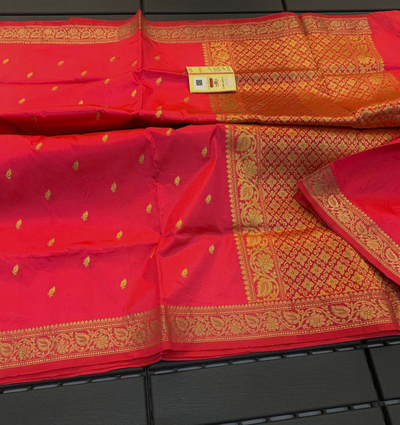 Handwoven Pure Banarasi Katan silk saree with Zari work