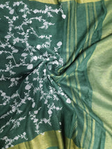 Pure Linen Saree Embroidery Work.( length- 6.3 meter )