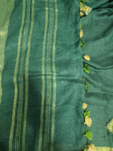 Pure Linen Saree Embroidery Work.( length- 6.3 meter )