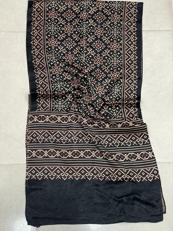 Winter Special Azrakh Print Mashru silk Stoles For Women