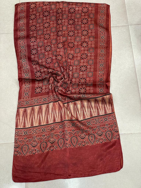 Winter Special Azrakh Print Mashru silk Stoles For Women