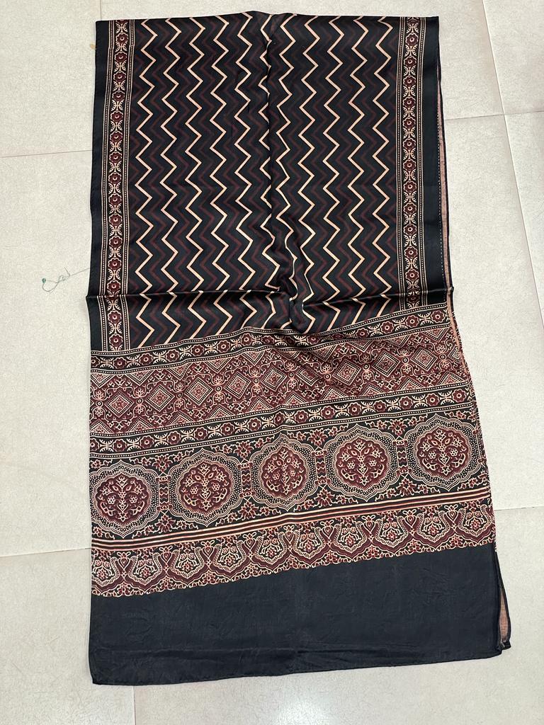 Winter Special Azrakh Print Mashru silk Stoles For Women