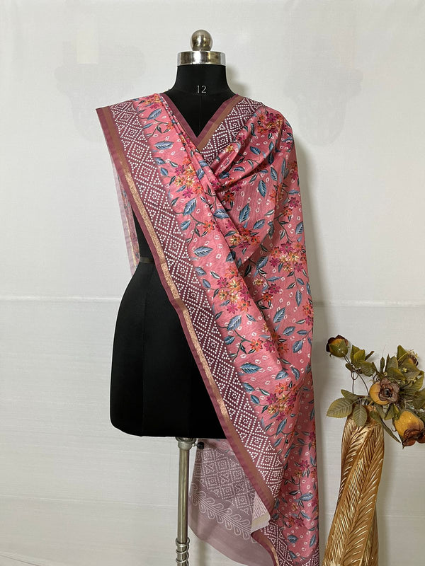 Banarasi Digital print Dupatta with beautiful tassels