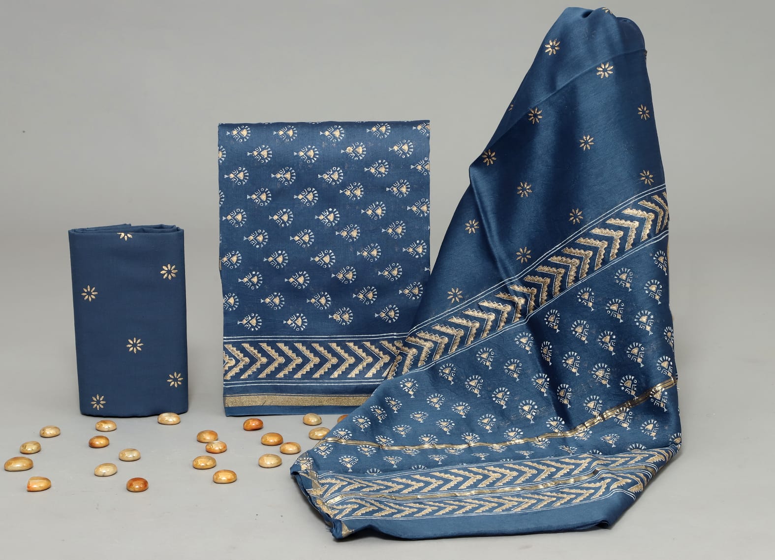 HandBlock Print Chanderi Silk Dress Material – RKG SHOPPING