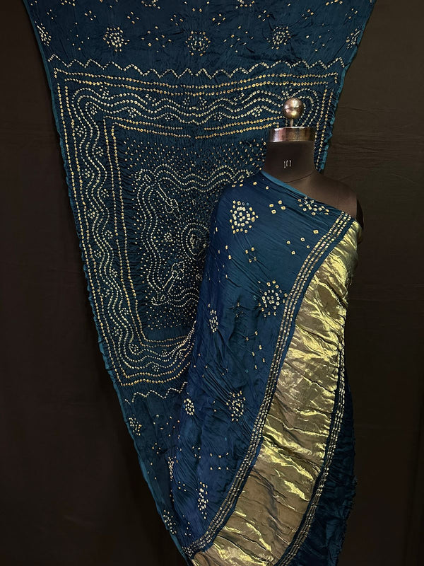 Modal Silk Bandhej Dupatta with tissue pallu