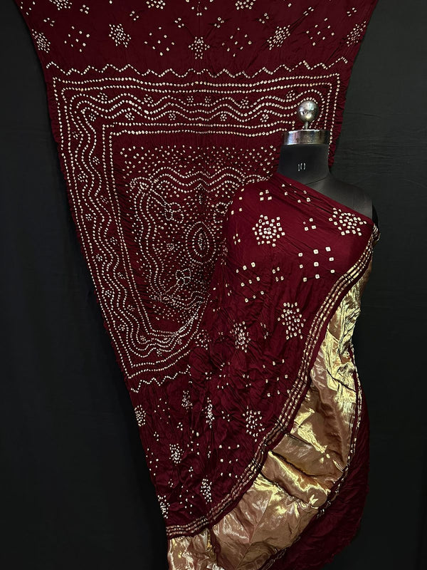 Modal Silk Bandhej Dupatta with tissue pallu