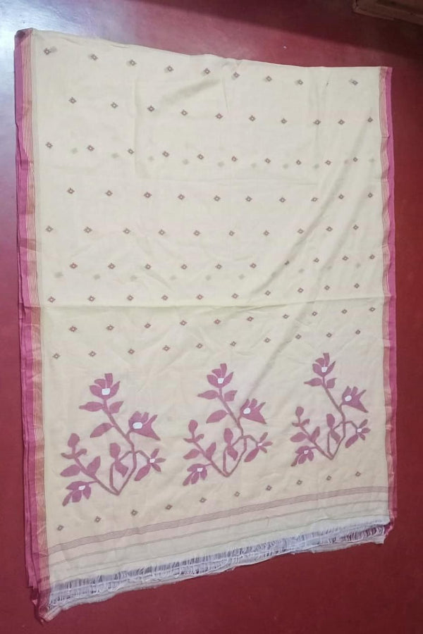 Pure Cotton jamdani Saree Without Blouse . ( Length- 6.3 meter )