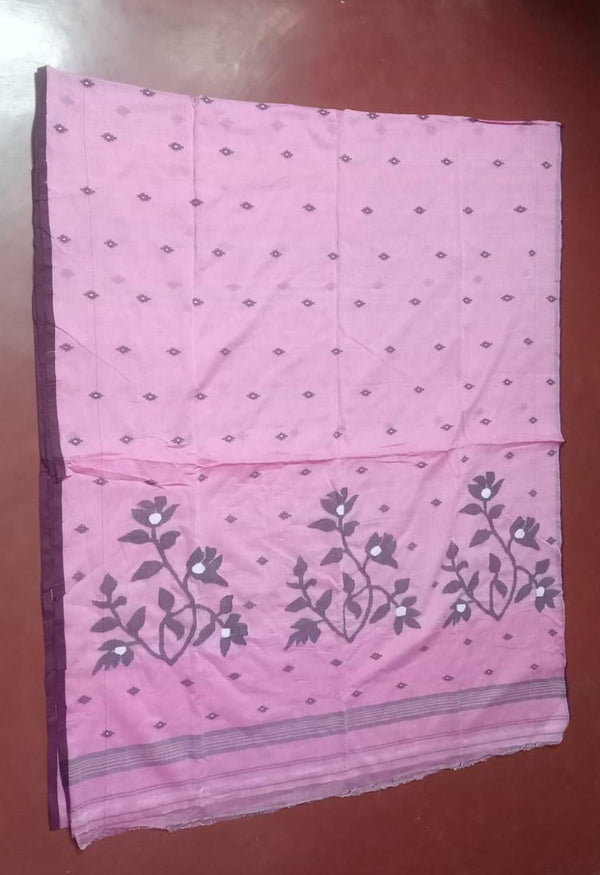 Pure Cotton jamdani Saree Without Blouse . ( Length- 6.3 meter )