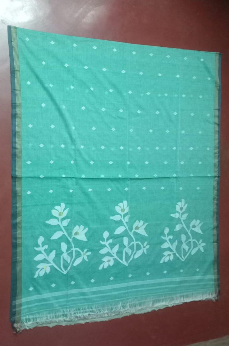 Pure Cotton jamdani Saree Without Blouse . ( Length- 6.3 meter )