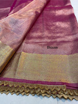 Banarasi Semi Tissue silk Saree with heavy Gota lace