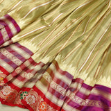 Pure tissue  silk Hand Weaved Fully Khadwa weaved Zari work Saree