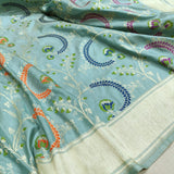 Pure katan silk Hand Weaved Fully Khadwa weaved Zari work Saree