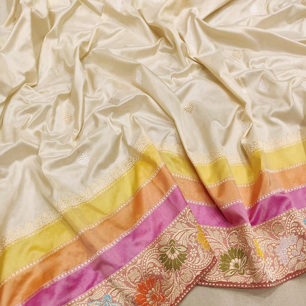 Pure katan silk khadwa Hand Weaved Zari work Saree