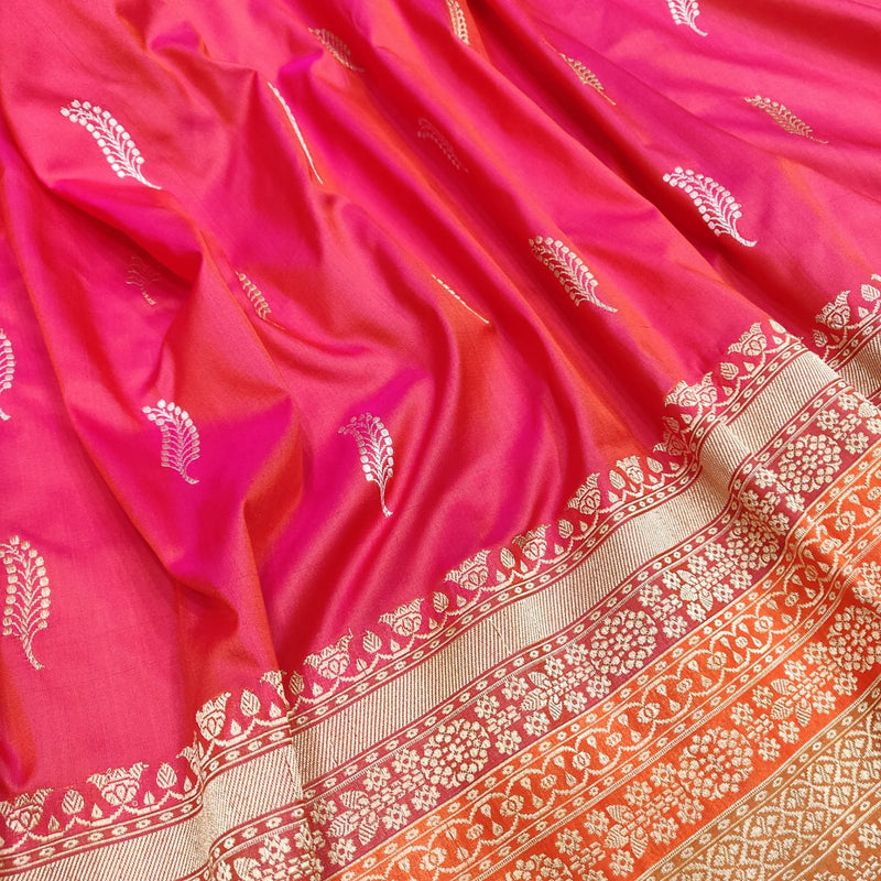 Pure katan silk khadwa Hand Weaved Zari work Saree