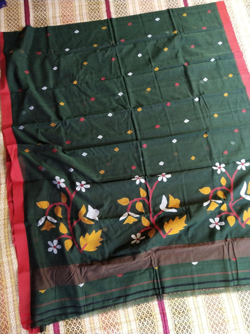 Pure Cotton jamdani Saree Without Blouse . ( Length- 6.3 meter )