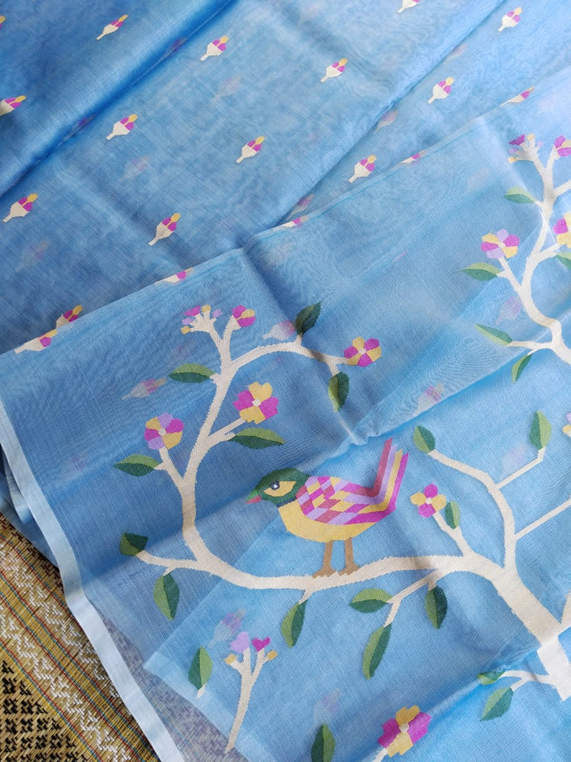 Pure Moslin jamdani Saree ( Length- 6.3 meter )