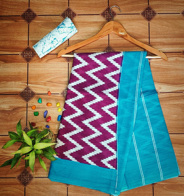 Pure  Mul cotton Hand Block Priny saree with Blouse.