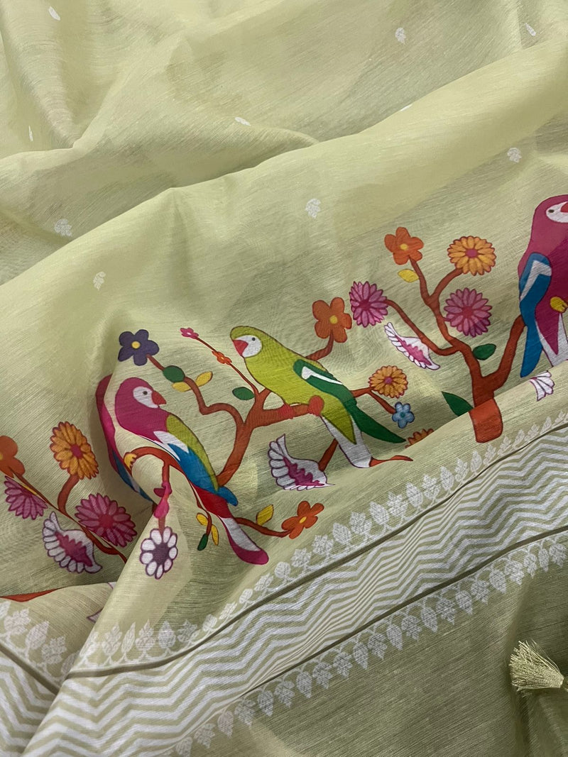 Pure Banarasi Pichwai Work Dupatta with beautiful tassels