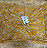 Pure Banarasi Handloom Khaddi Georgette Silk Saree With Water Zari Work in Mustard color