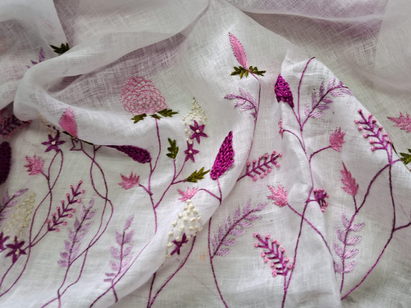 Pure Linen By Linen Saree with embroidery | EXCLUSIVE COLLECTION|