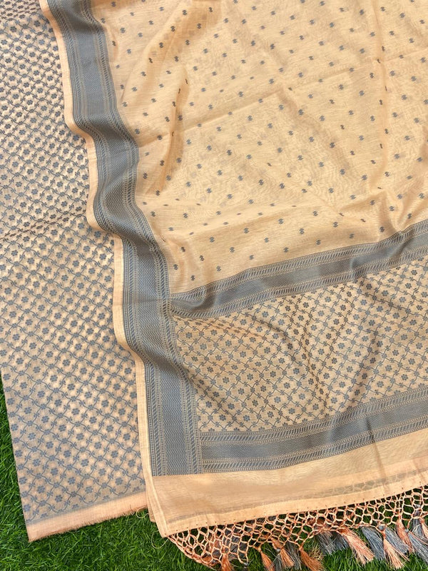 Pure Banarasi Cotton Chanderi Resham Weaved Unstitched Suit | NEW UPDATE|