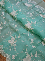 Pure kora Organza Silk Saree With Embroidery Work