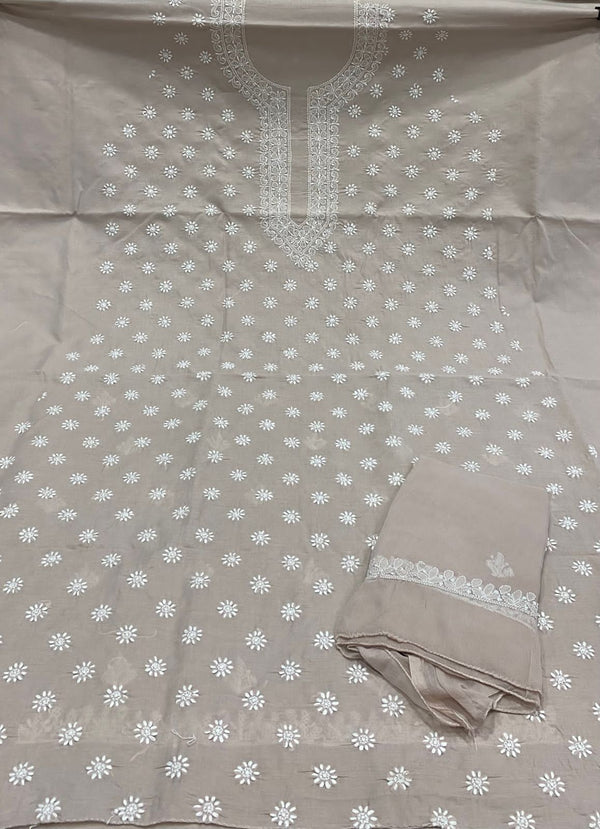 Pure Cotton Chikankari 3pc Unstitched suit