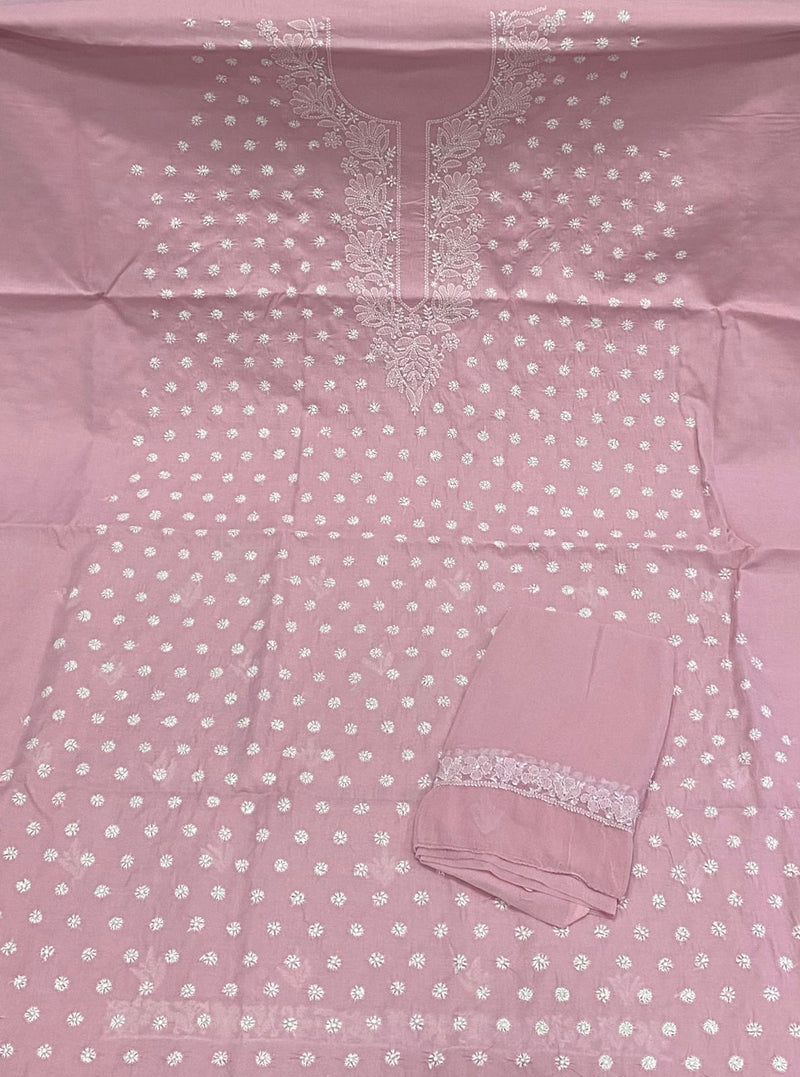 Pure Cotton Chikankari 3pc Unstitched suit